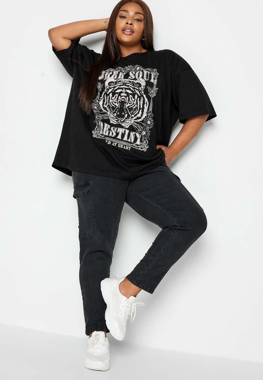

футболка с принтом 2 Pack Wild Tiger Print Yours Clothing