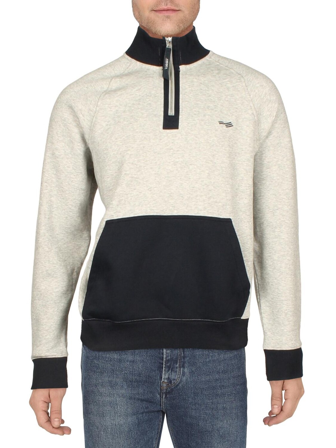 

Мужская толстовка с капюшоном и молнией Perry Ellis, цвет Stone Heather