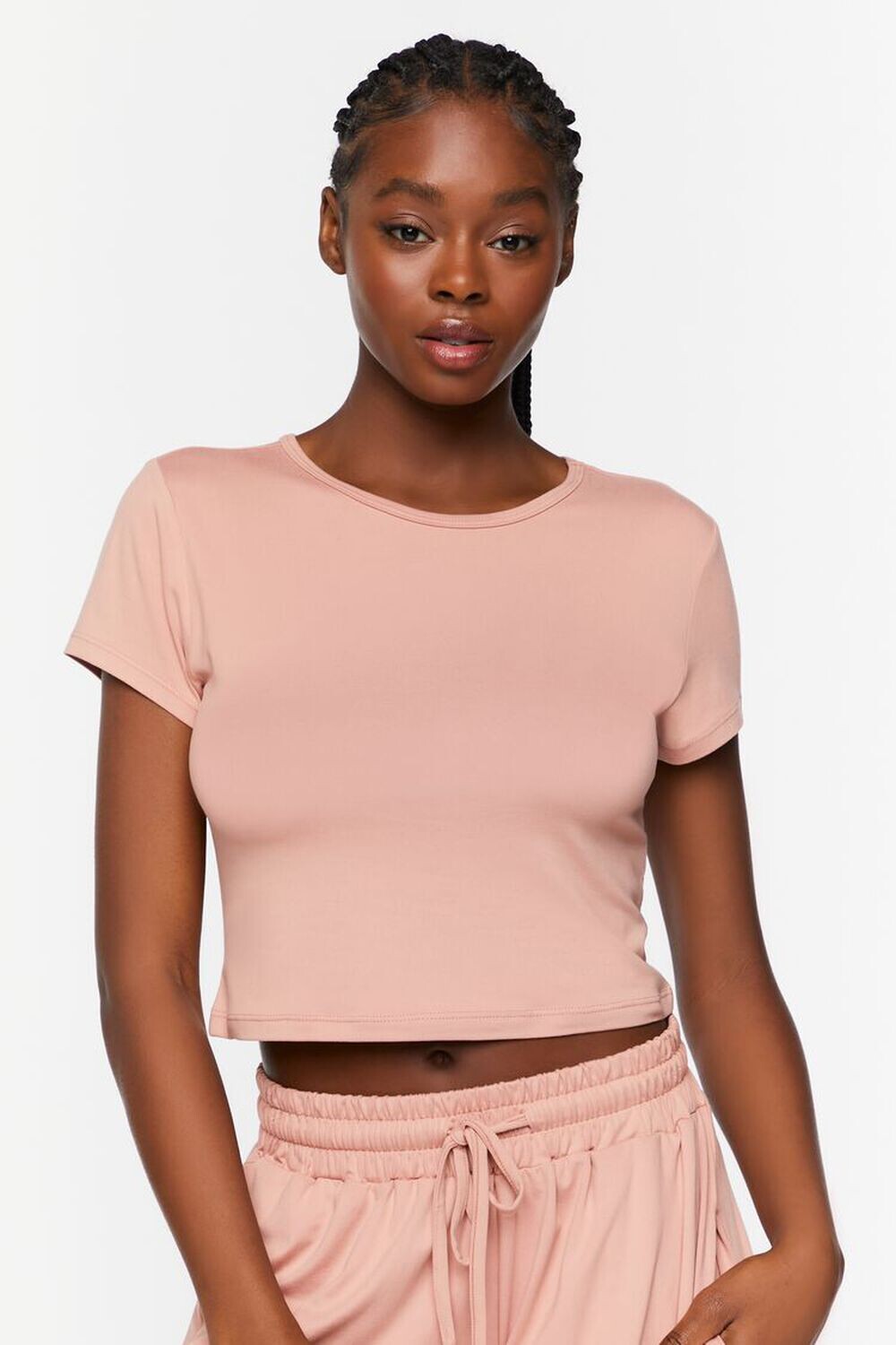 

Укороченная футболка для отдыха Forever 21, розовый