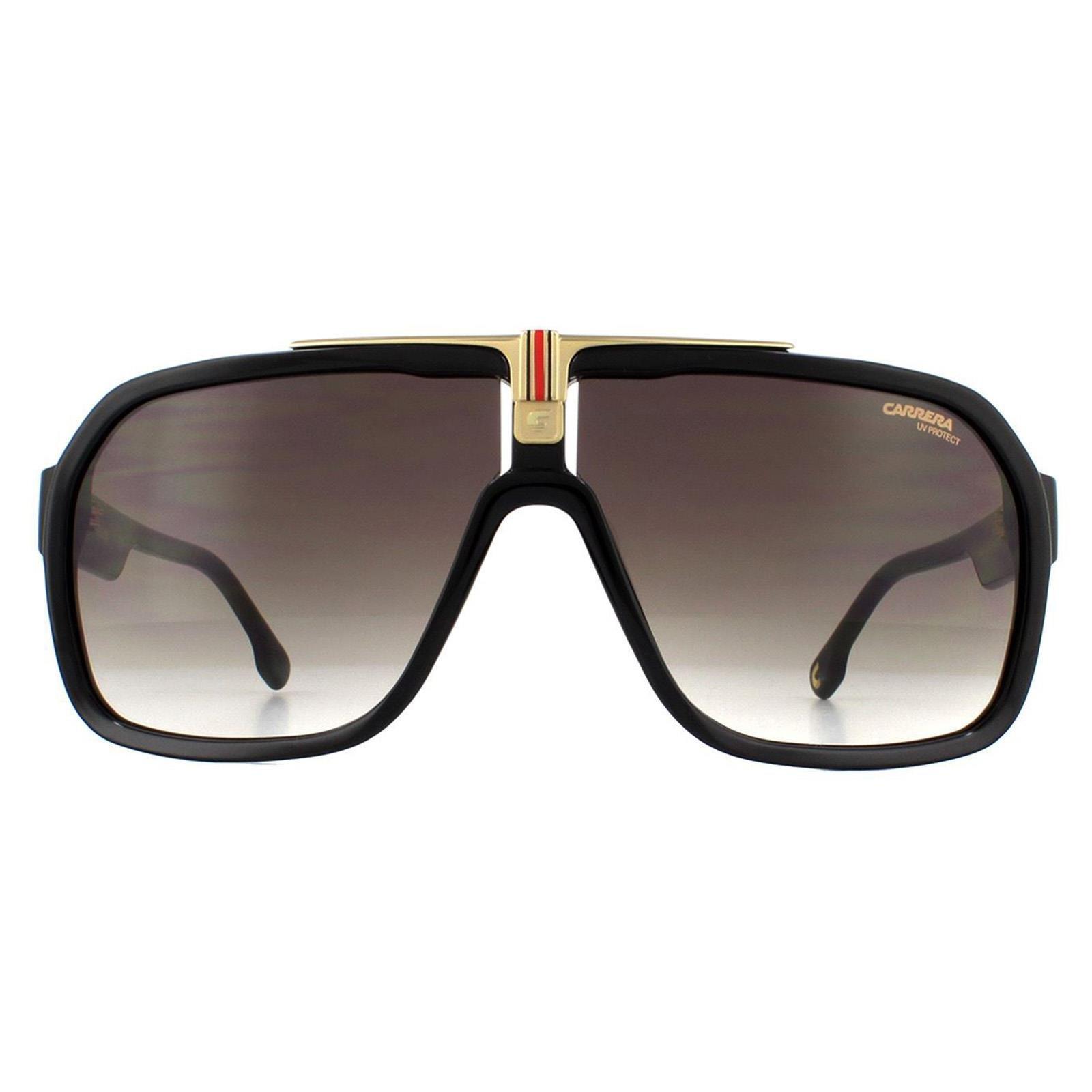 Черные коричневые солнцезащитные очки с градиентом Shield Carrera, черный тени на мосту