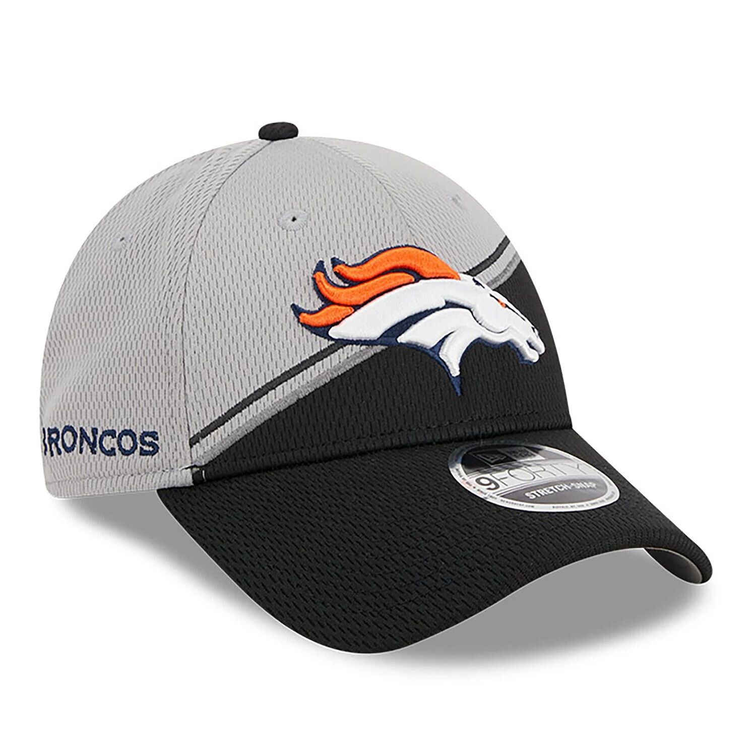 

Мужская регулируемая кепка New Era Grey/Black Denver Broncos 2023 Sideline 9FORTY