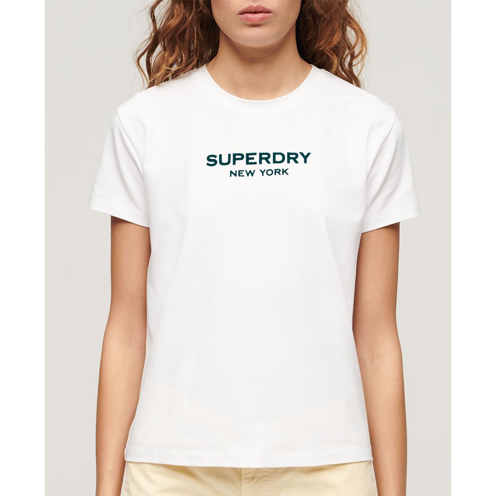 Футболка с коротким рукавом Superdry Sport Luxe Graphic Fitted, белый футболка superdry sport luxe graphic fitted short оранжевый