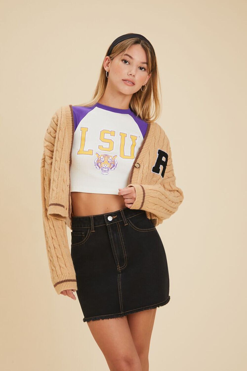 

Детская футболка LSU с рисунком реглан Forever 21, фиолетовый