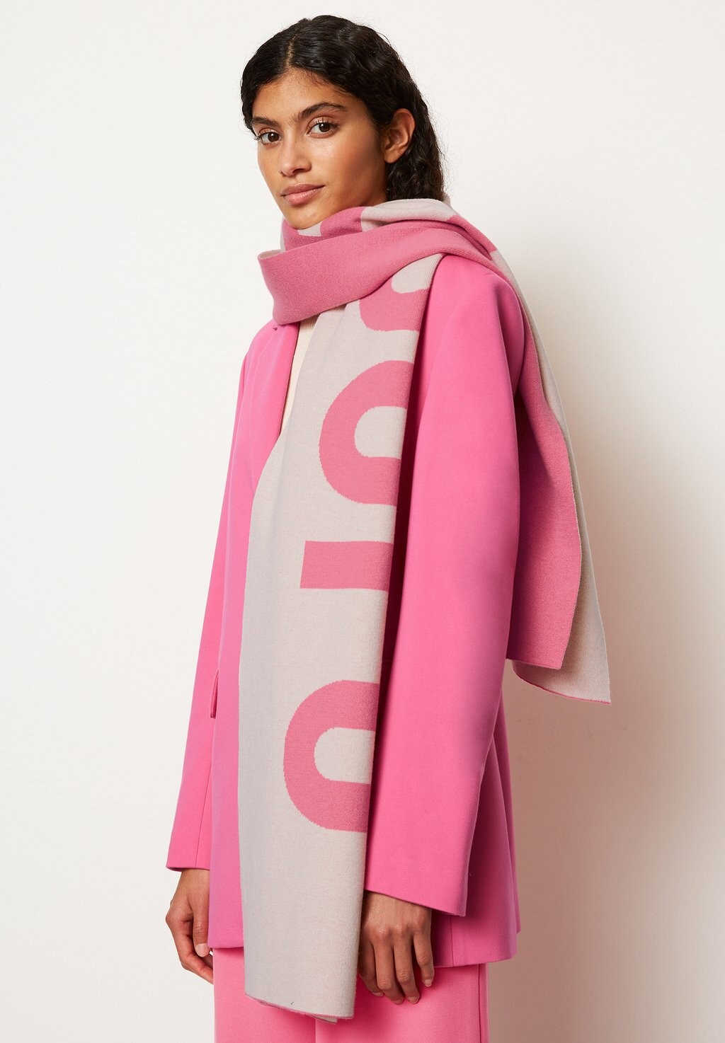 

Шарф DOUBLEFACE MIT PLAKATIVEM LOGO Marc O'Polo, цвет rose pink