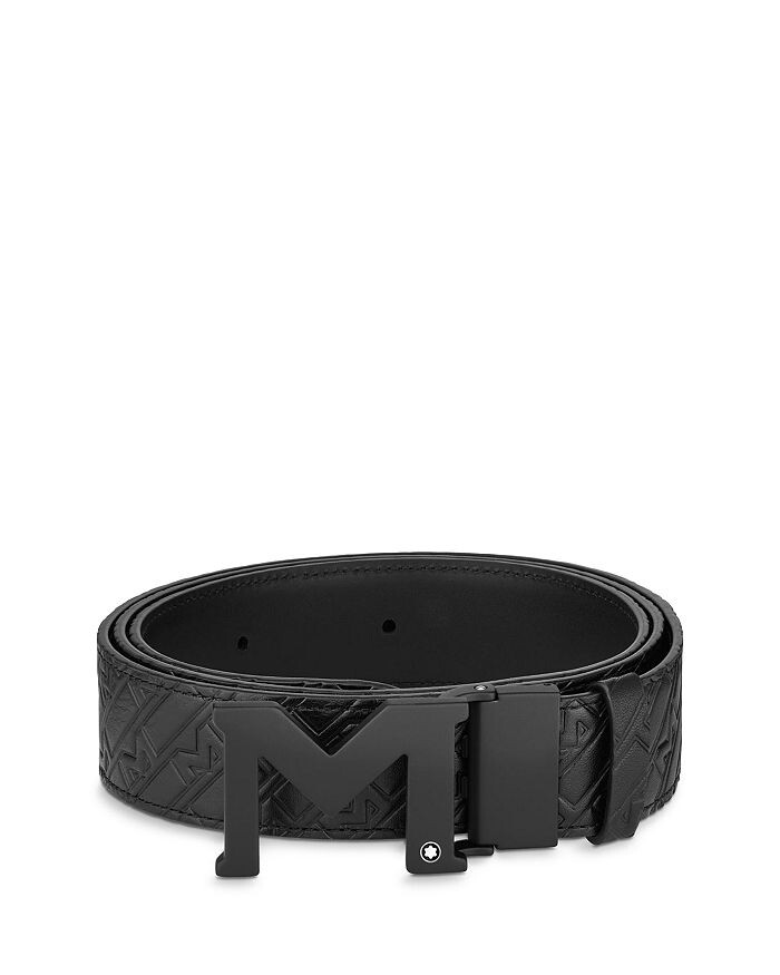 

Двусторонний кожаный ремень с тисненой пряжкой M Montblanc