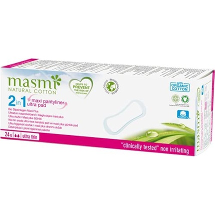 Удлиненные ежедневные прокладки MASMI из натурального хлопка Bio Maxi Masmi Natural Cotton