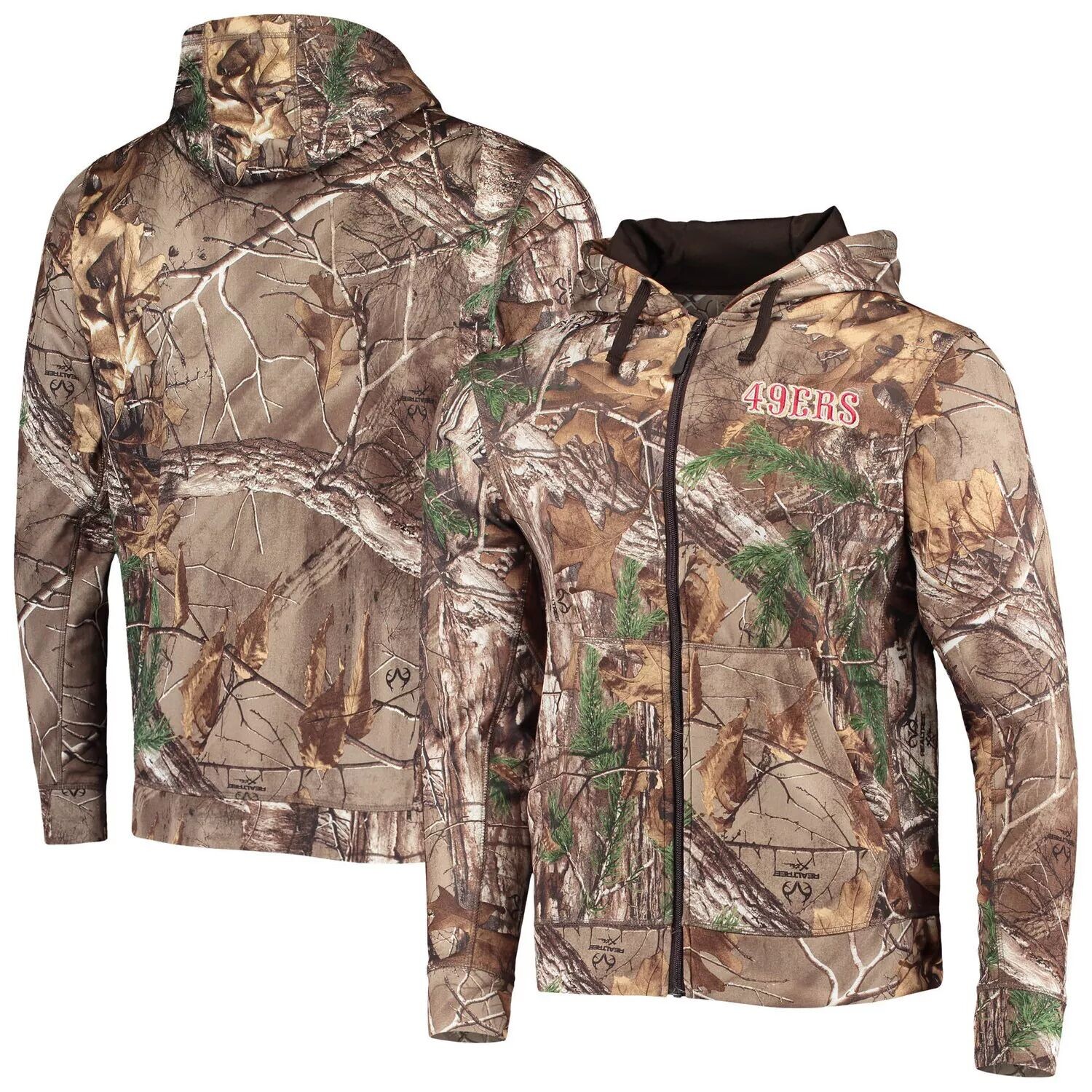 

Мужская флисовая куртка с капюшоном и молнией во всю длину Dunbrooke Realtree Camo San Francisco 49ers Trophy Tech