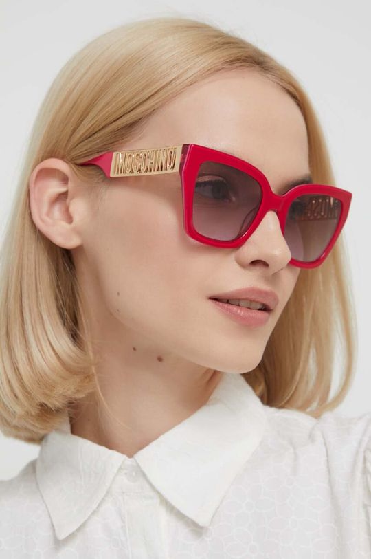 Солнечные очки Moschino, розовый солнцезащитные очки moschino бордовый красный