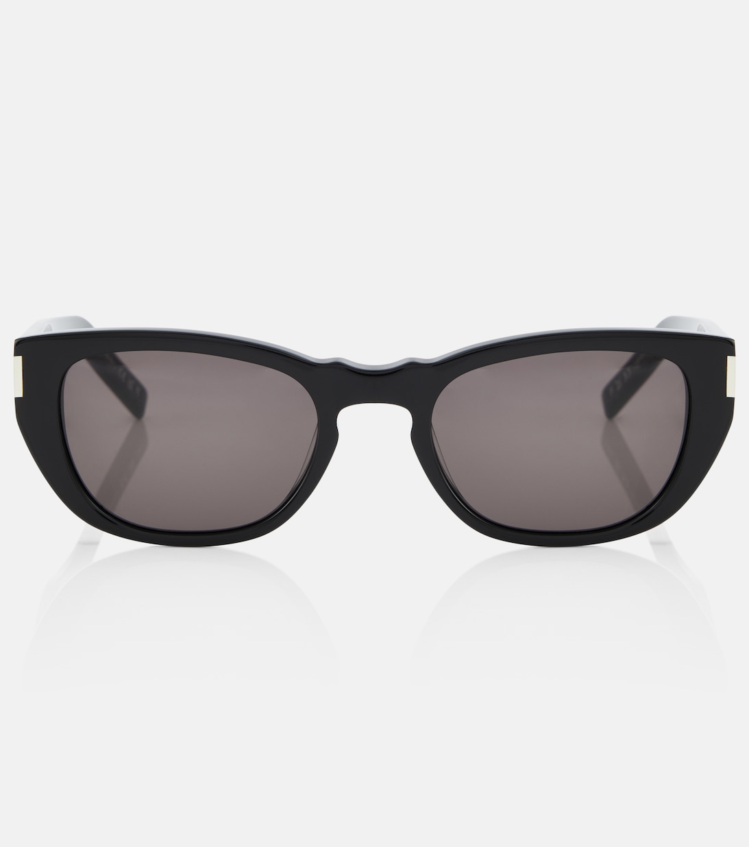 солнцезащитные очки sl 276 mica в оправе кошачий глаз saint laurent черный Овальные солнцезащитные очки SL 601 Saint Laurent, черный