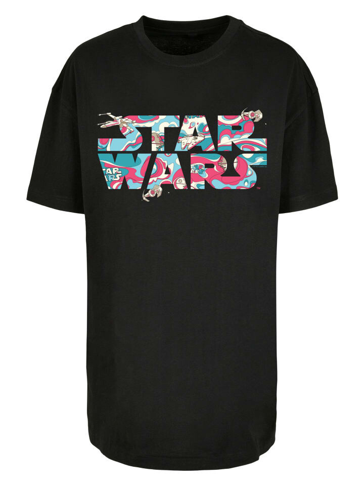 

Футболка F4NT4STIC Oversized Boyfriend Tee Star Wars Wavy Ship Logo, черный