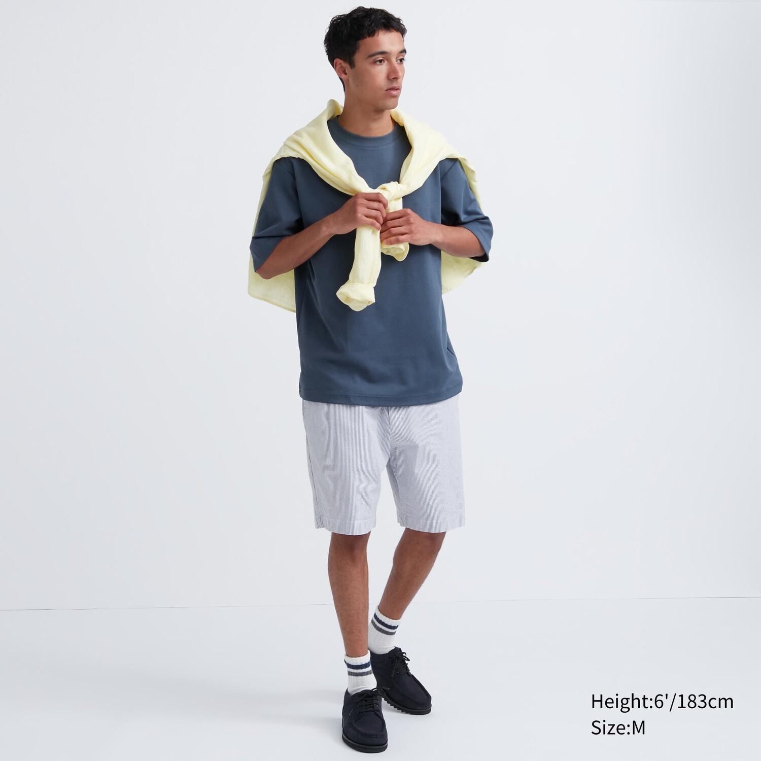 

Легкие шорты из эластичной хлопчатобумажной ткани DRY Uniqlo, синий