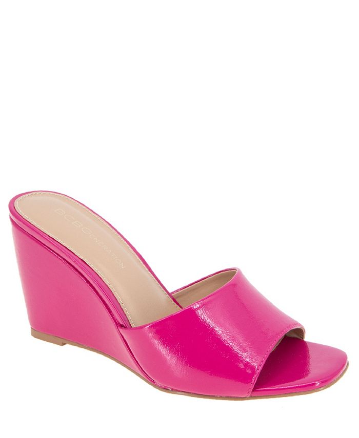 Женские сандалии без шнуровки Giani на танкетке BCBGeneration, цвет Viva Pink Patent цена и фото