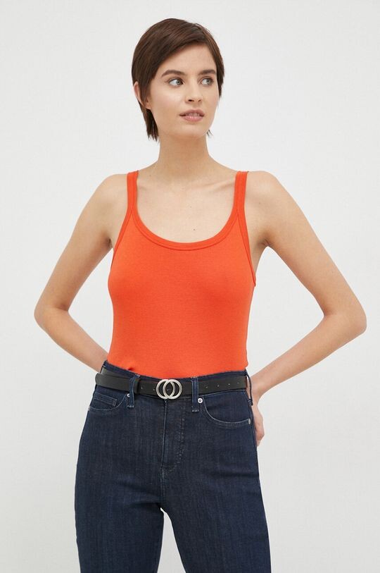 

Хлопковый топ United Colors of Benetton, оранжевый