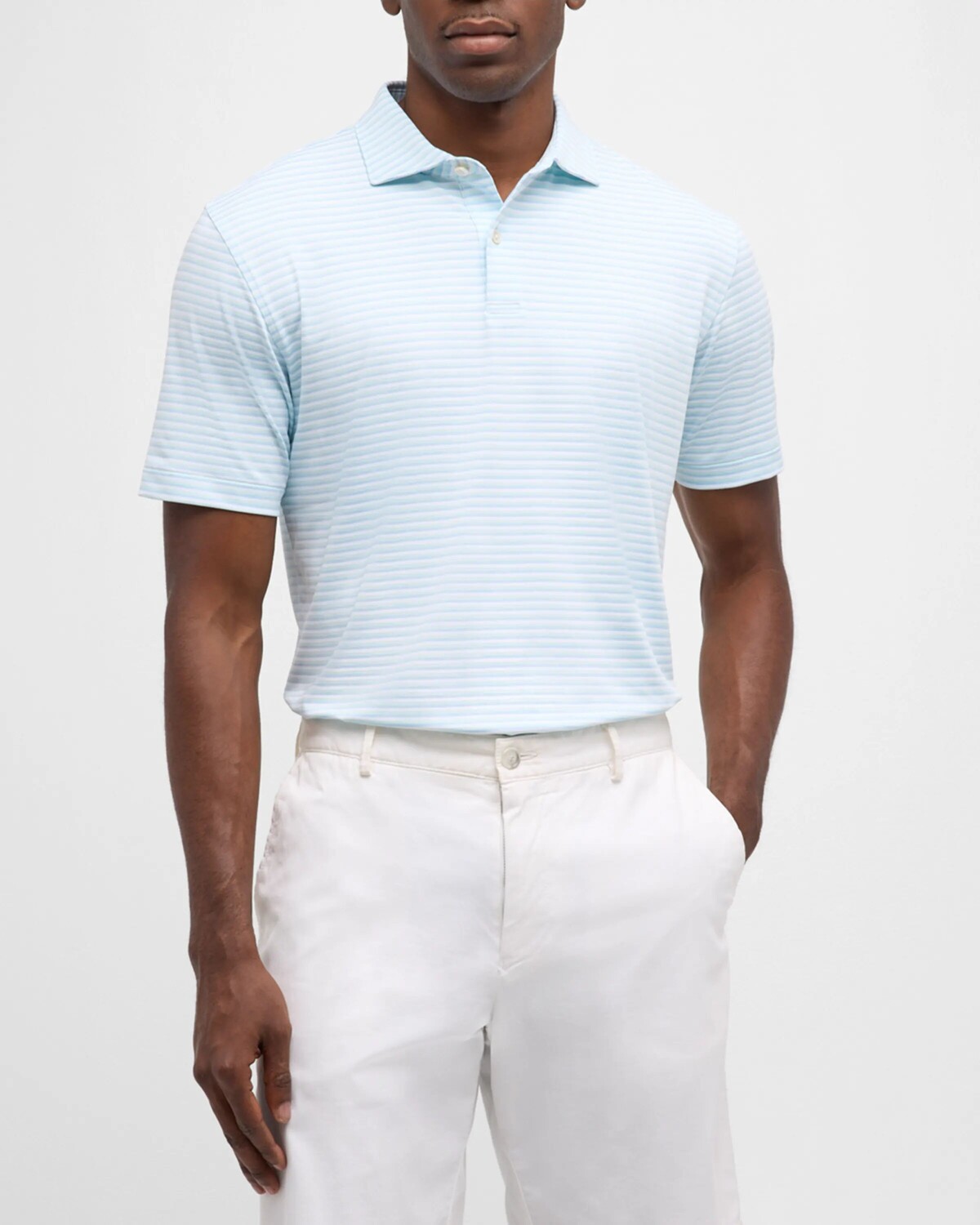 

Мужская рубашка-поло Milton Stripe Performance Peter Millar, цвет Blue Frost