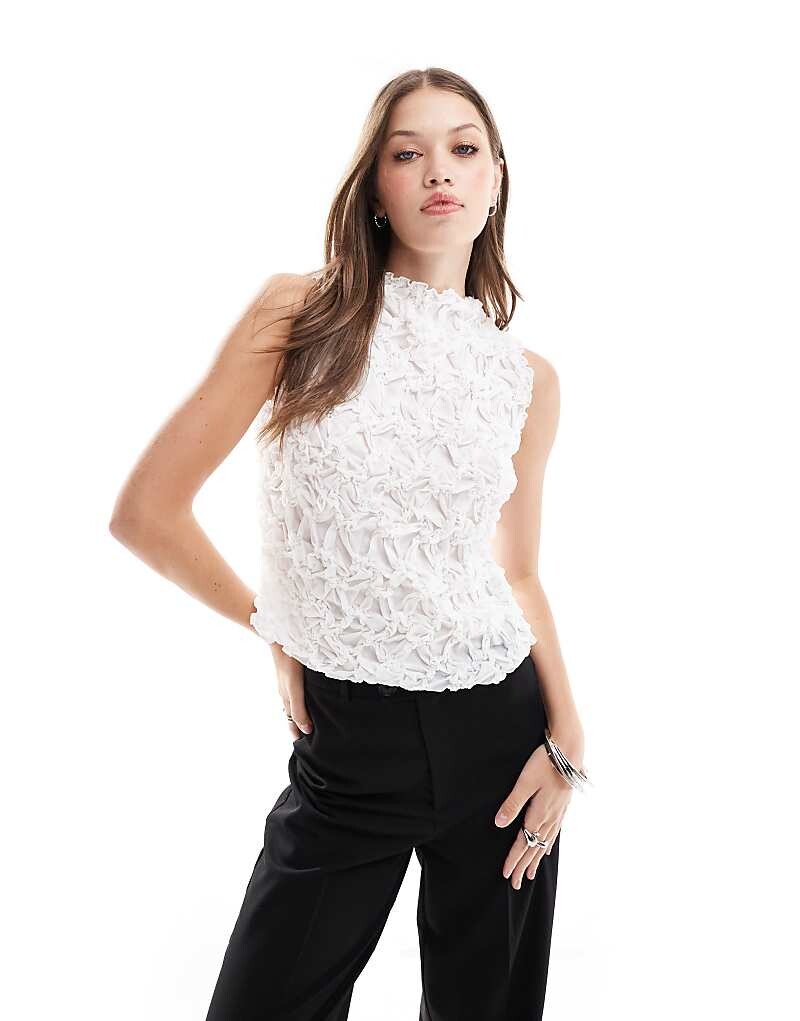 

Белый текстурированный топ без рукавов Vero Moda