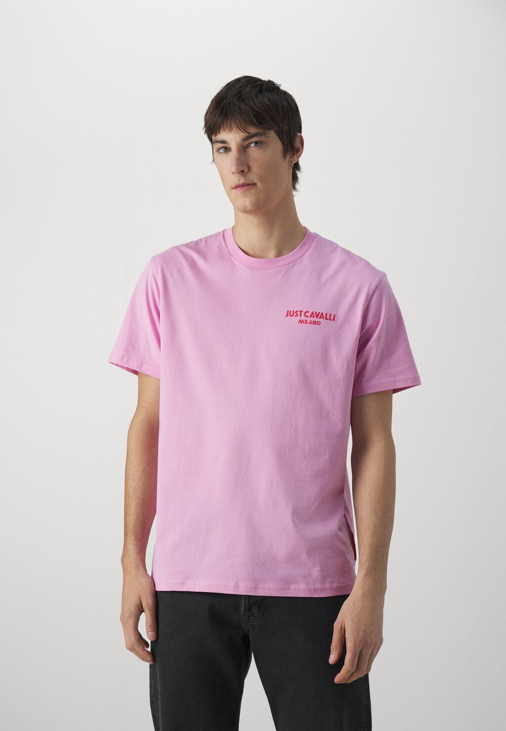 

Футболка с принтом Flock Logo Just Cavalli, цвет rosa confetto