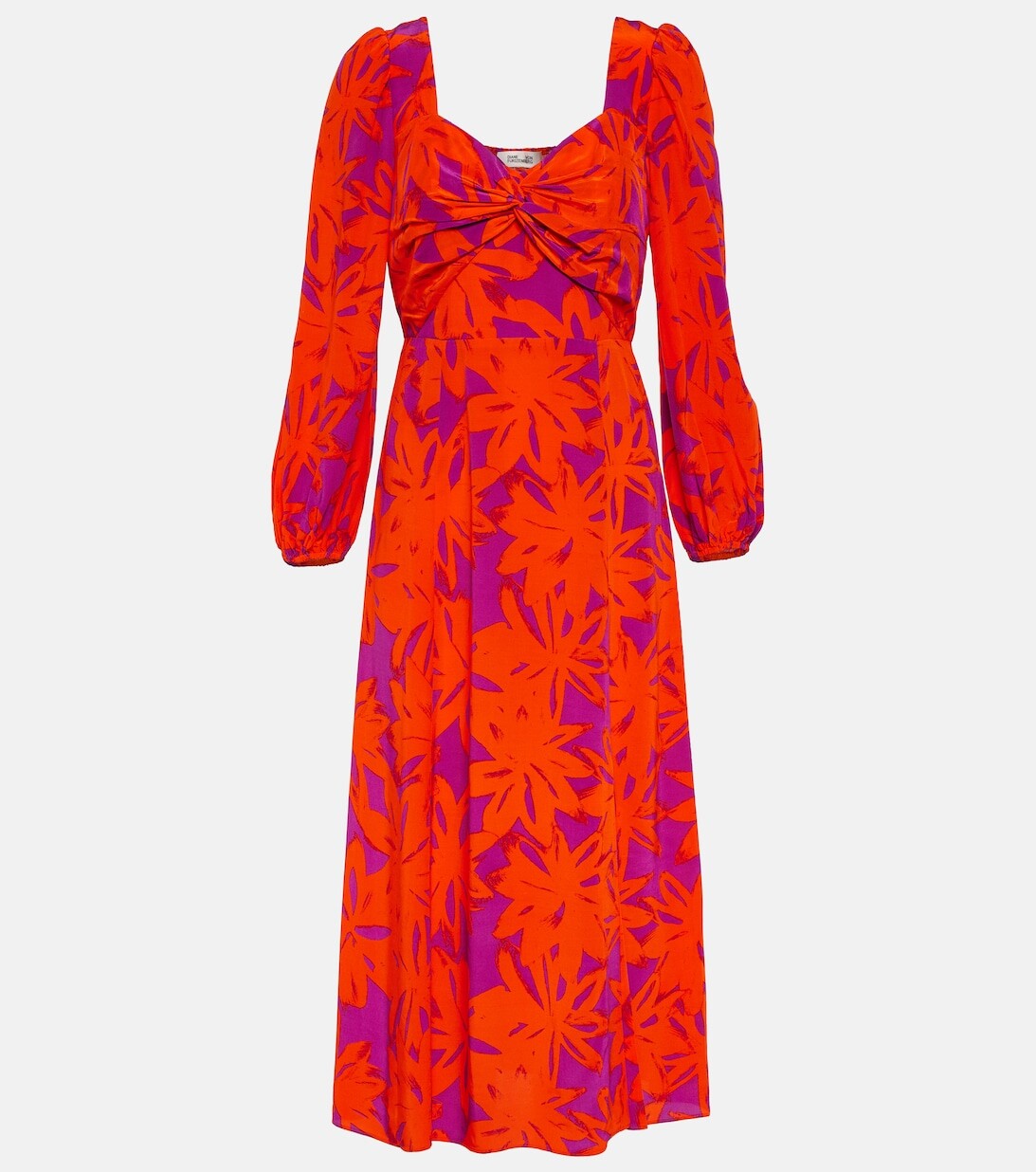 

Платье миди Evie с цветочным принтом DIANE VON FURSTENBERG, оранжевый