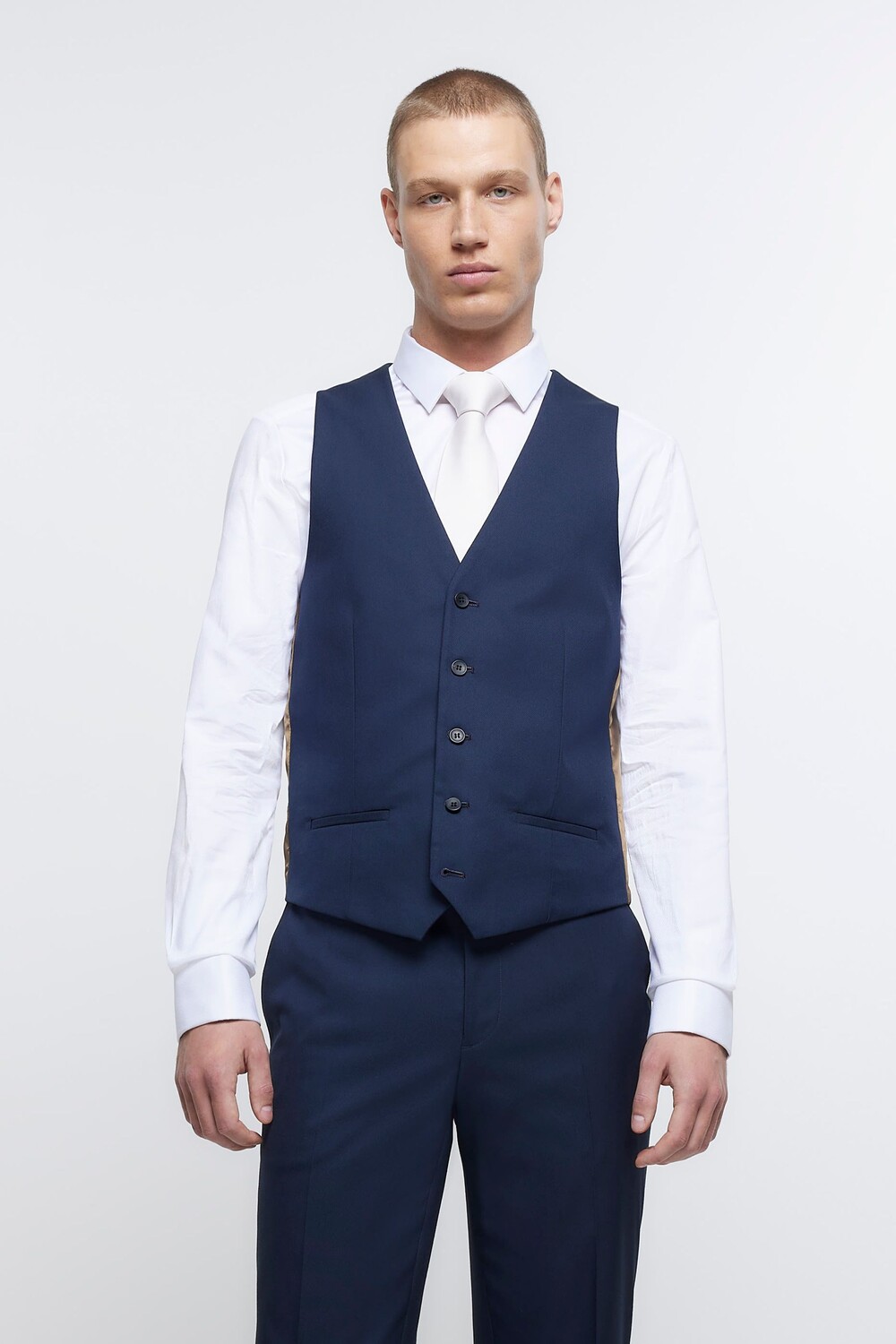 

Твиловый жилет облегающего кроя River Island, синий
