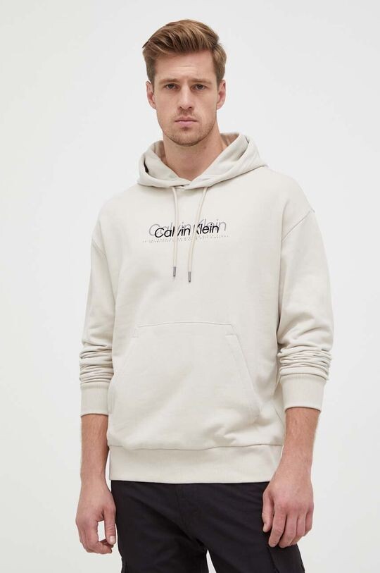 

Хлопковая толстовка Calvin Klein, бежевый