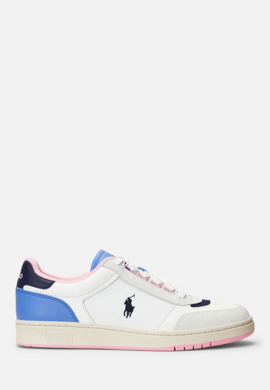 

Кроссовки низкие COURT SPORT TOP Polo Ralph Lauren, цвет white/navy/pink
