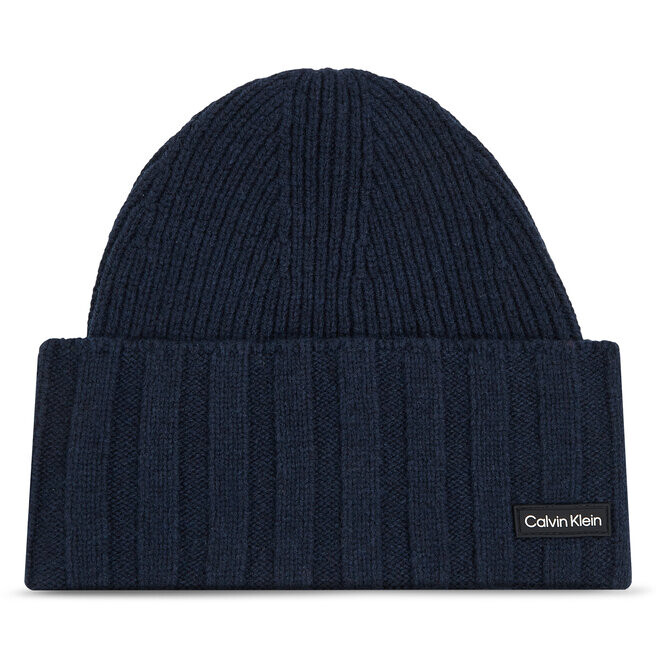 

Шапка Calvin Klein ElevatedRib Beanie, темно-синий