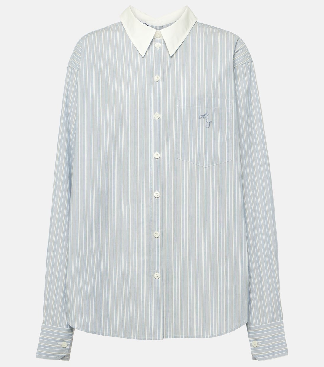 

Полосатая хлопковая рубашка Acne Studios, синий