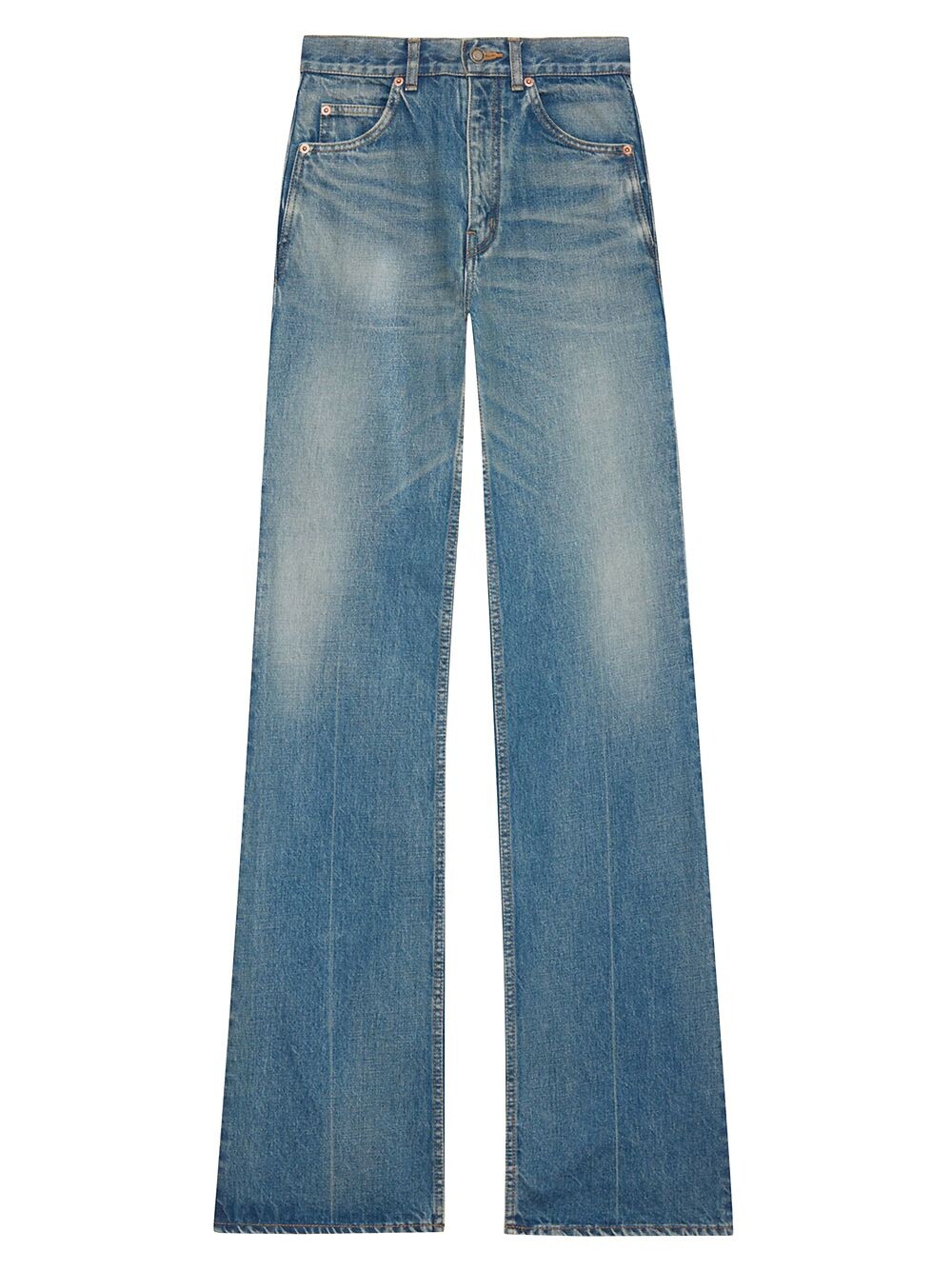 

Джинсы 70-х из синего винтажного денима Saint Laurent, синий