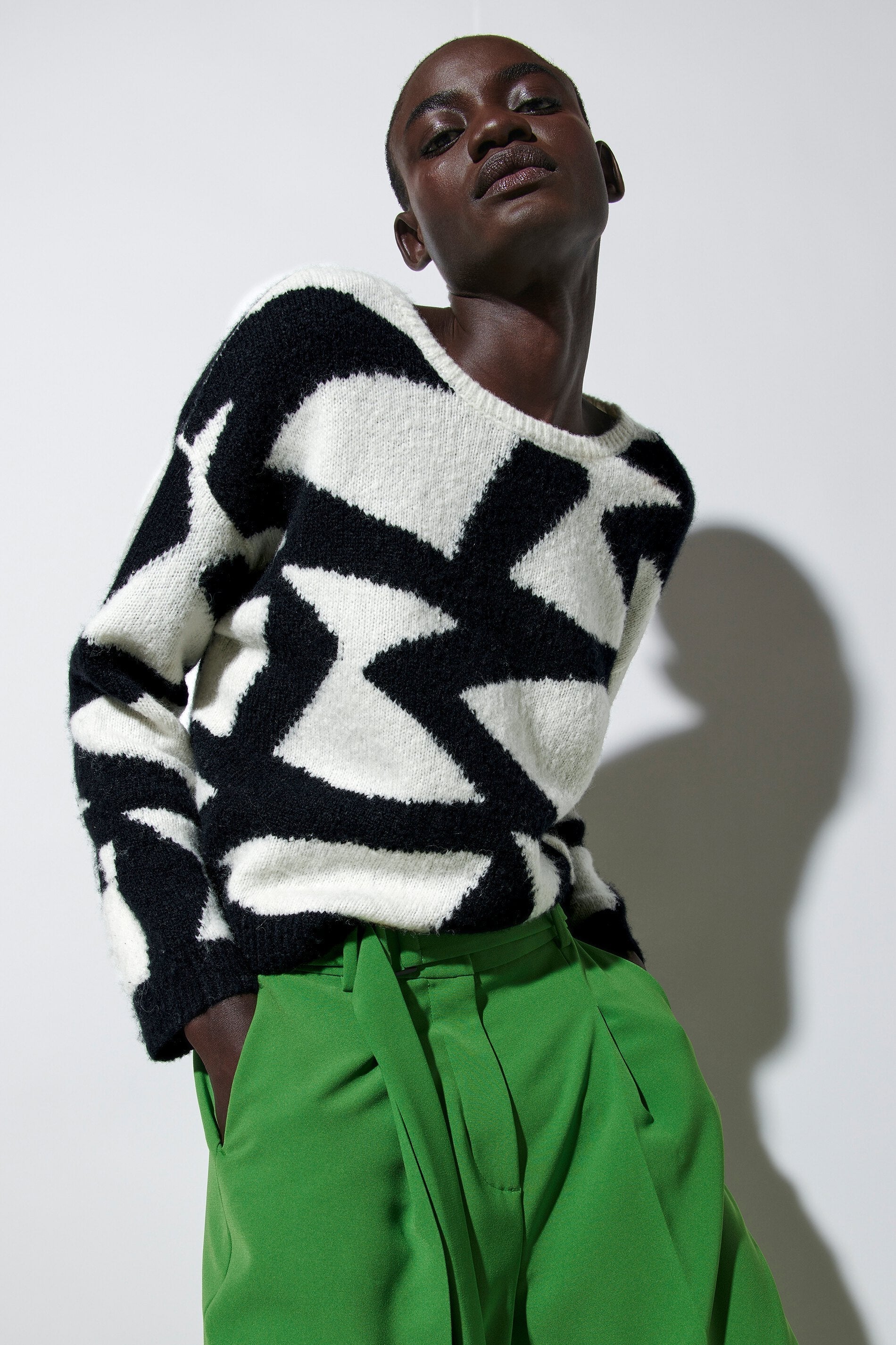 Пуловер с графической интарсией LUISA CERANO, мультиколор