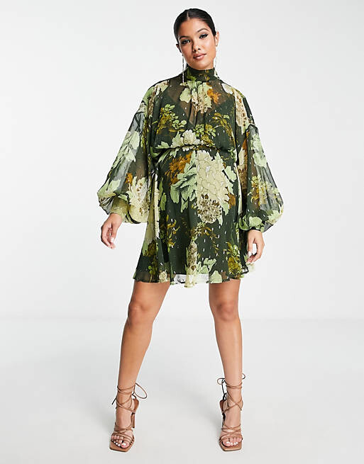 

Шифоновое мини-платье с запахом и цветочным принтом ASOS DESIGN Maternity