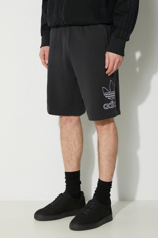 

Хлопковые шорты Adicolor Outline Trefoil adidas Originals, черный
