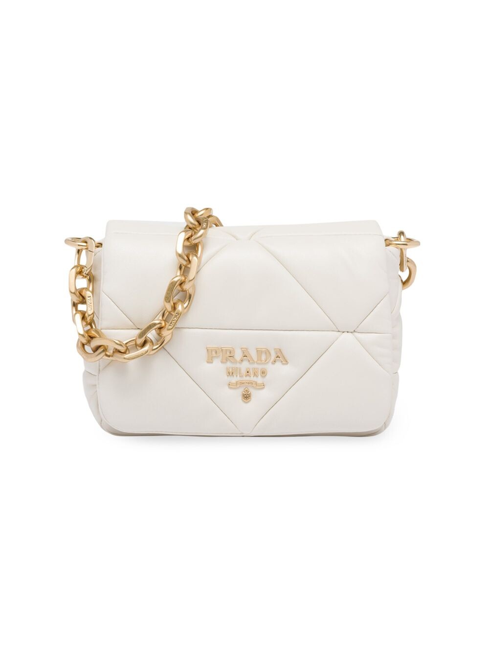 

Сумка на плечо System Nappa в технике пэчворк Prada, белый