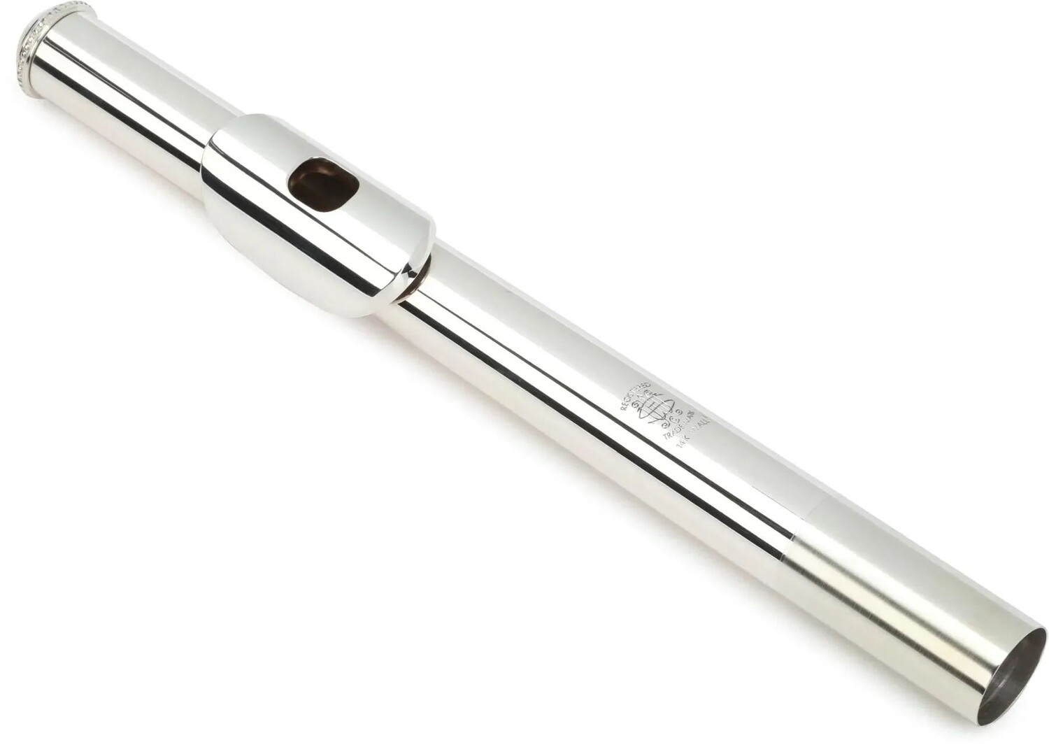 

Вм. Головка S. Haynes N Cut Flute с подставкой из 14-каратного розового золота и серебряной губной пластиной — 0,016 дюйма