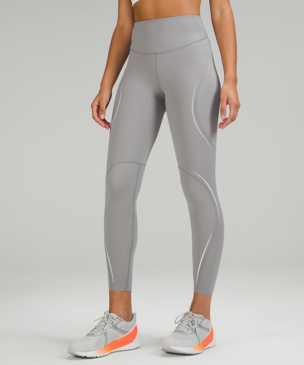 

Светоотражающие леггинсы с высокой посадкой Base Pace Lululemon, серый