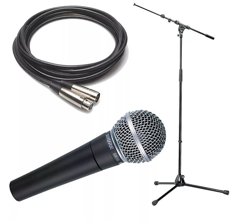 

Микрофон Shure & K&M Konig Meyer Premium Microphone Stand 210/9 w/ SM58 Vocal Mic + Cable