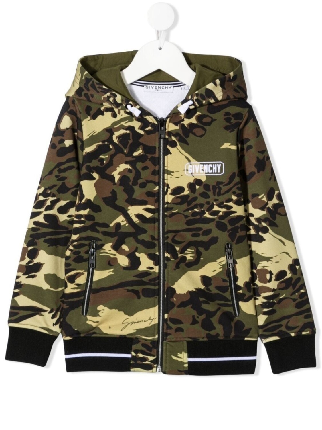 

Худи с камуфляжным принтом Givenchy Kids, зеленый