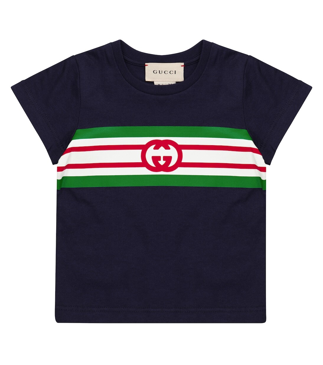 

Хлопковая футболка с логотипом baby Gucci Kids, синий