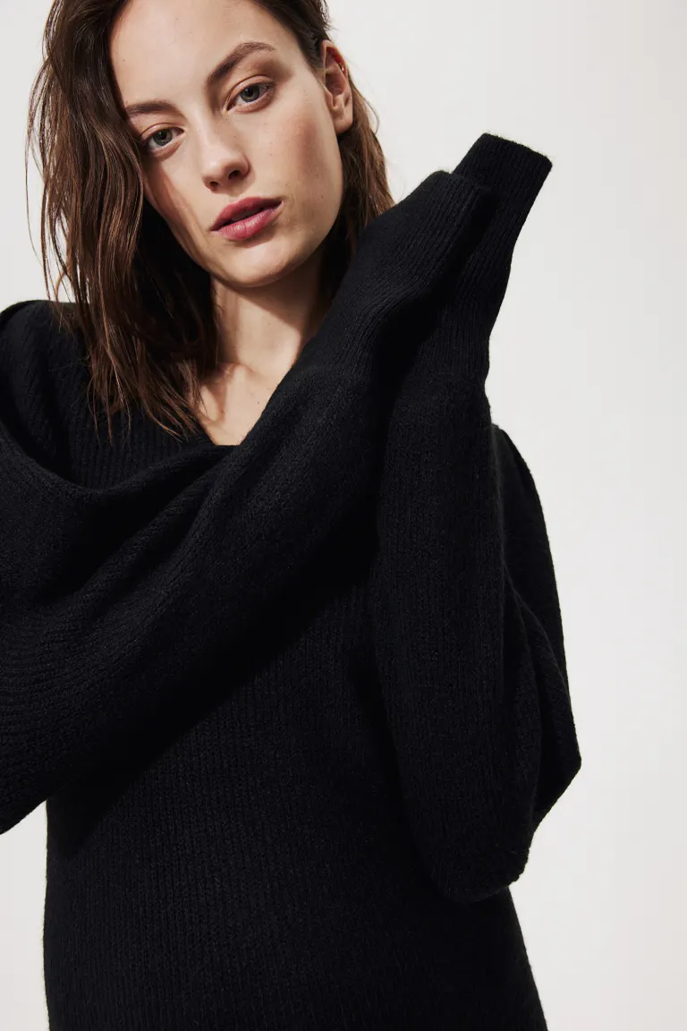 

Платье эластичного трикотажа H&M, черный