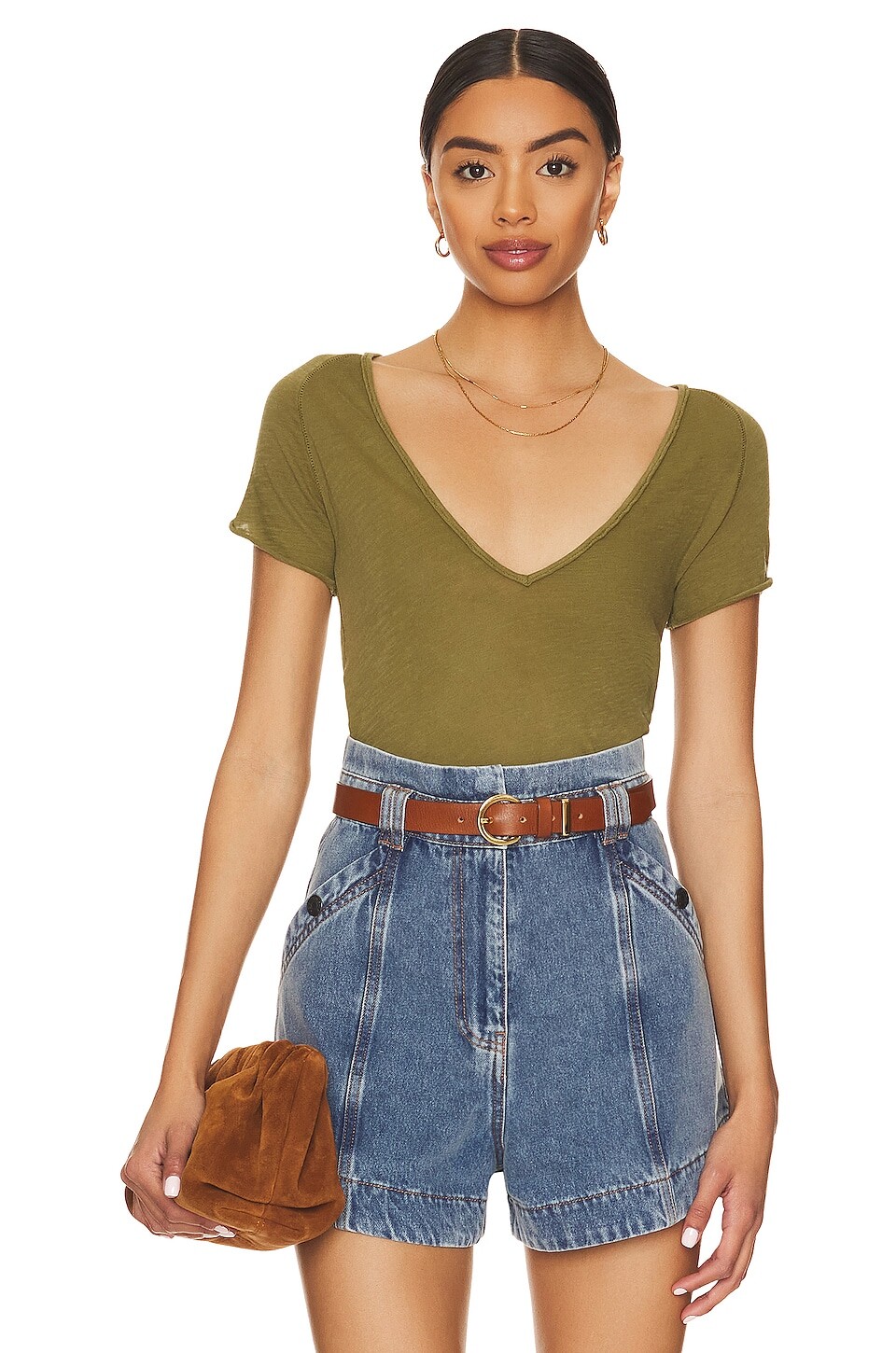 

Футболка Free People Sunny Days Ahead, цвет Avocado Tree