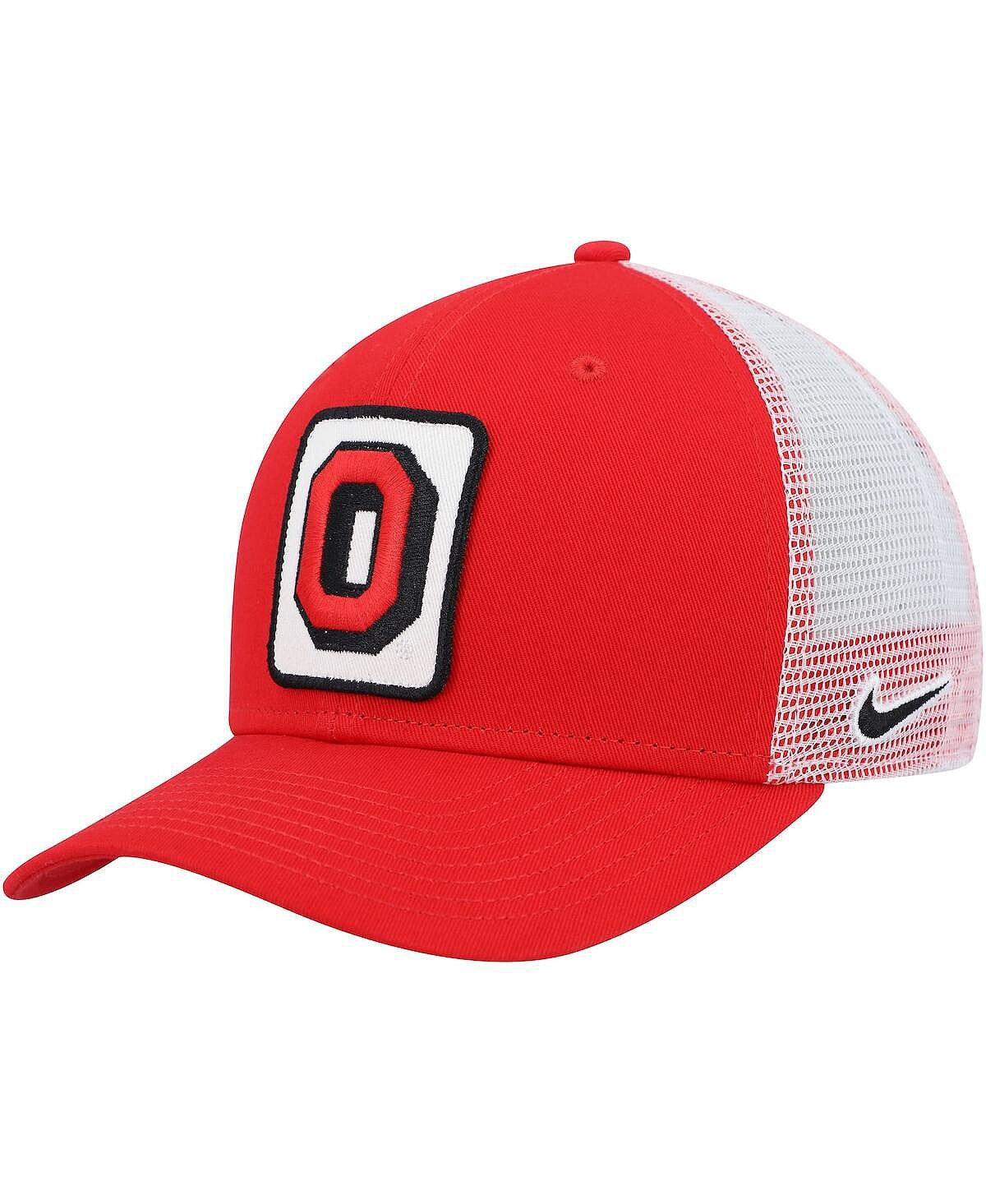 

Мужская алая, белая кепка Ohio State Buckeyes Classic99 Trucker Snapback Nike