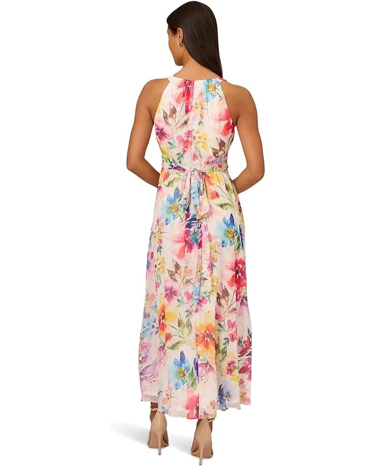 

Платье Adrianna Papell Printed Chiffon Floral Halter Dress, цвет Ivory Multi