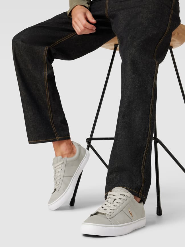 Кроссовки с мотивной строчкой модели SAYER Polo Ralph Lauren, светло-серый