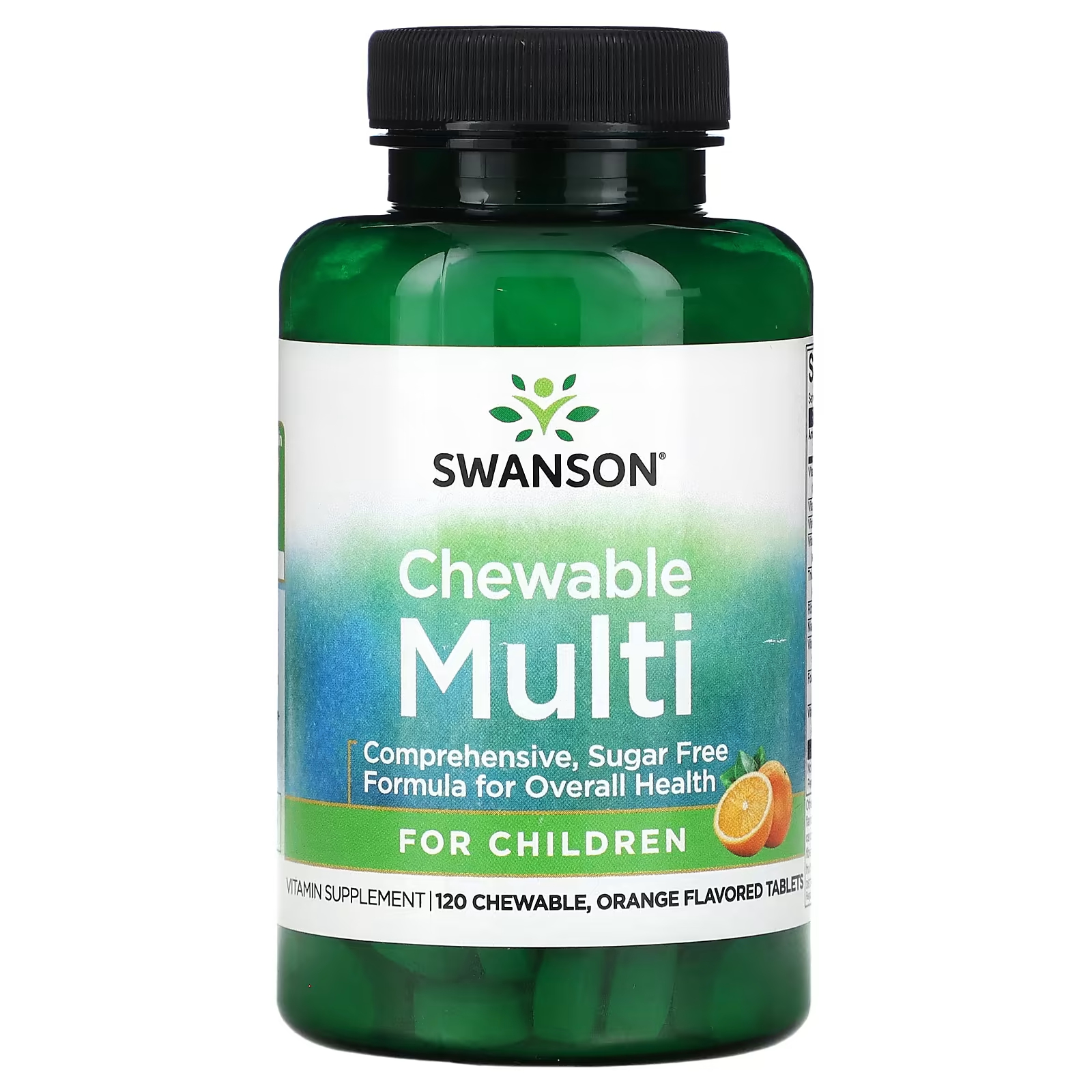 Мультивитамины для детей Swanson Chewable со вкусом апельсина, 120 таблеток мультивитамины naturesplus для детей со вкусом апельсина 90 таблеток
