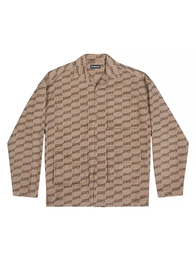 

Рубашка карго с монограммой BB Balenciaga, цвет beige brown