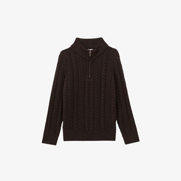 

Джемпер бантам с полумолнией 3-9 лет Reiss, цвет chocolate