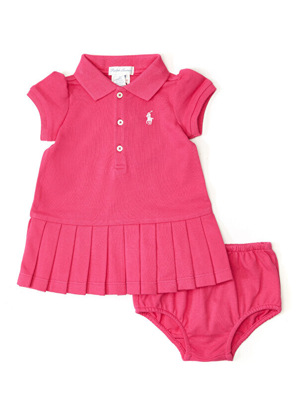 

Розовое платье-поло для маленьких девочек Polo Ralph Lauren, Розовый