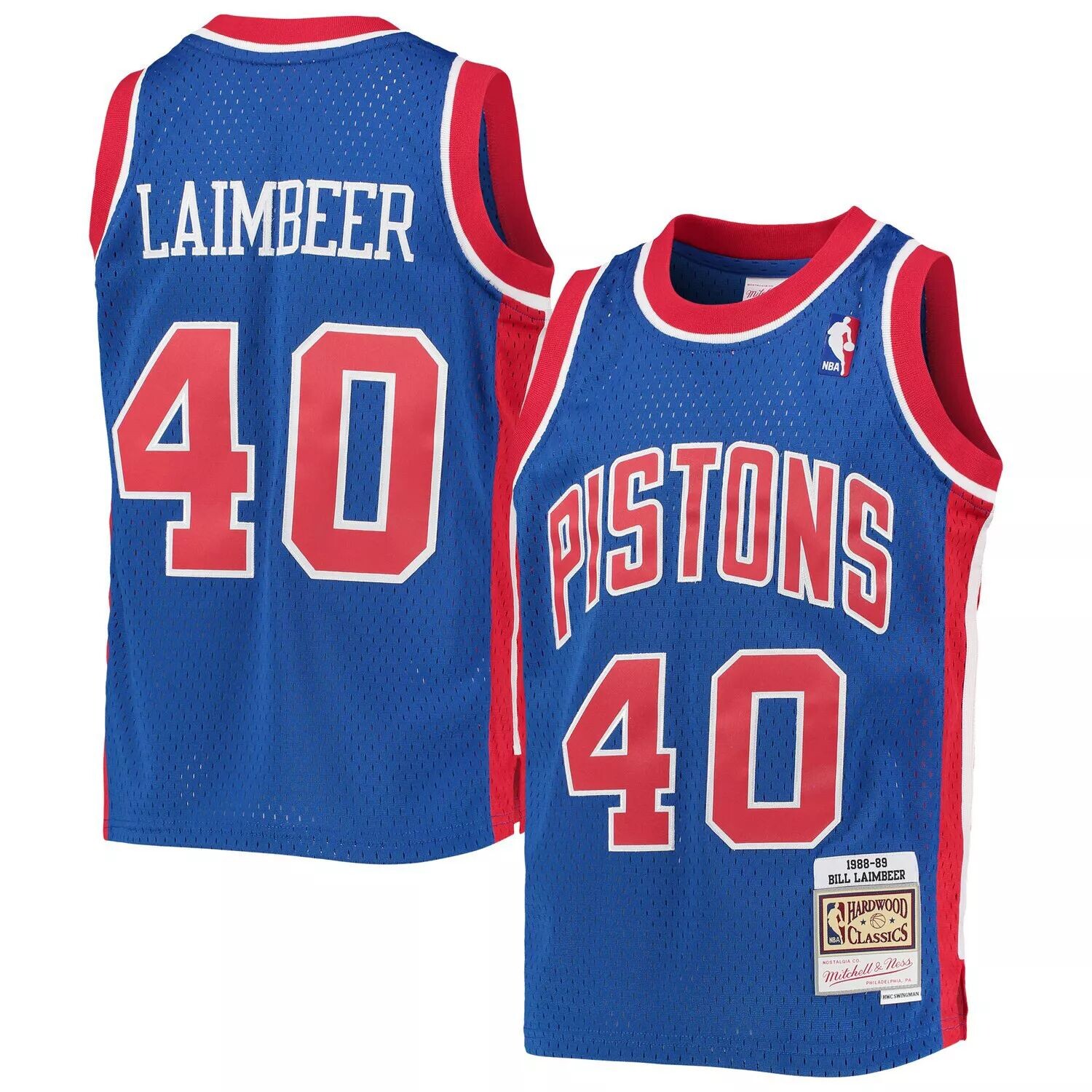 

Молодежная майка Mitchell & Ness Bill Laimbeer Blue Detroit Pistons 1988-89 Hardwood Classics Swingman Джерси Unbranded