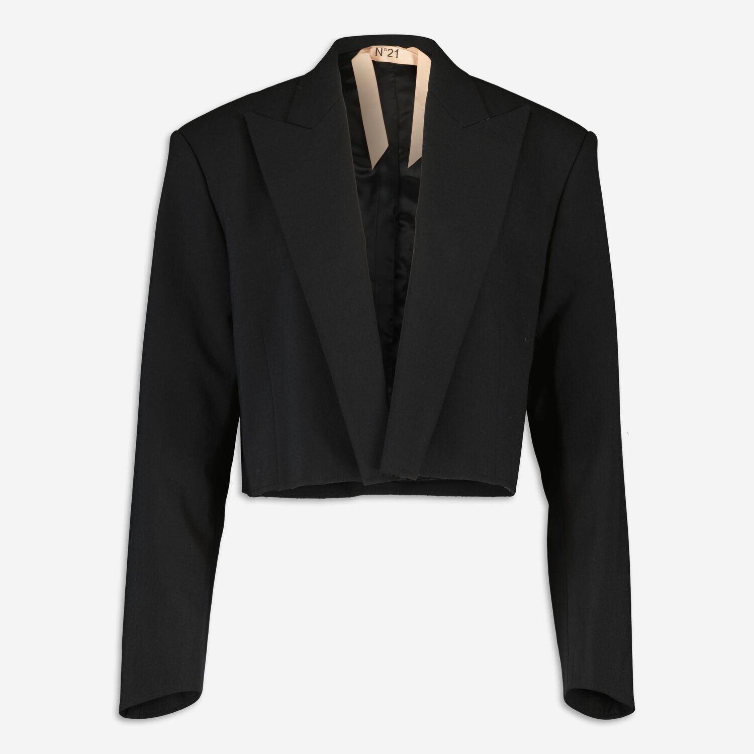 Черный укороченный пиджак с мягкими плечами N 21