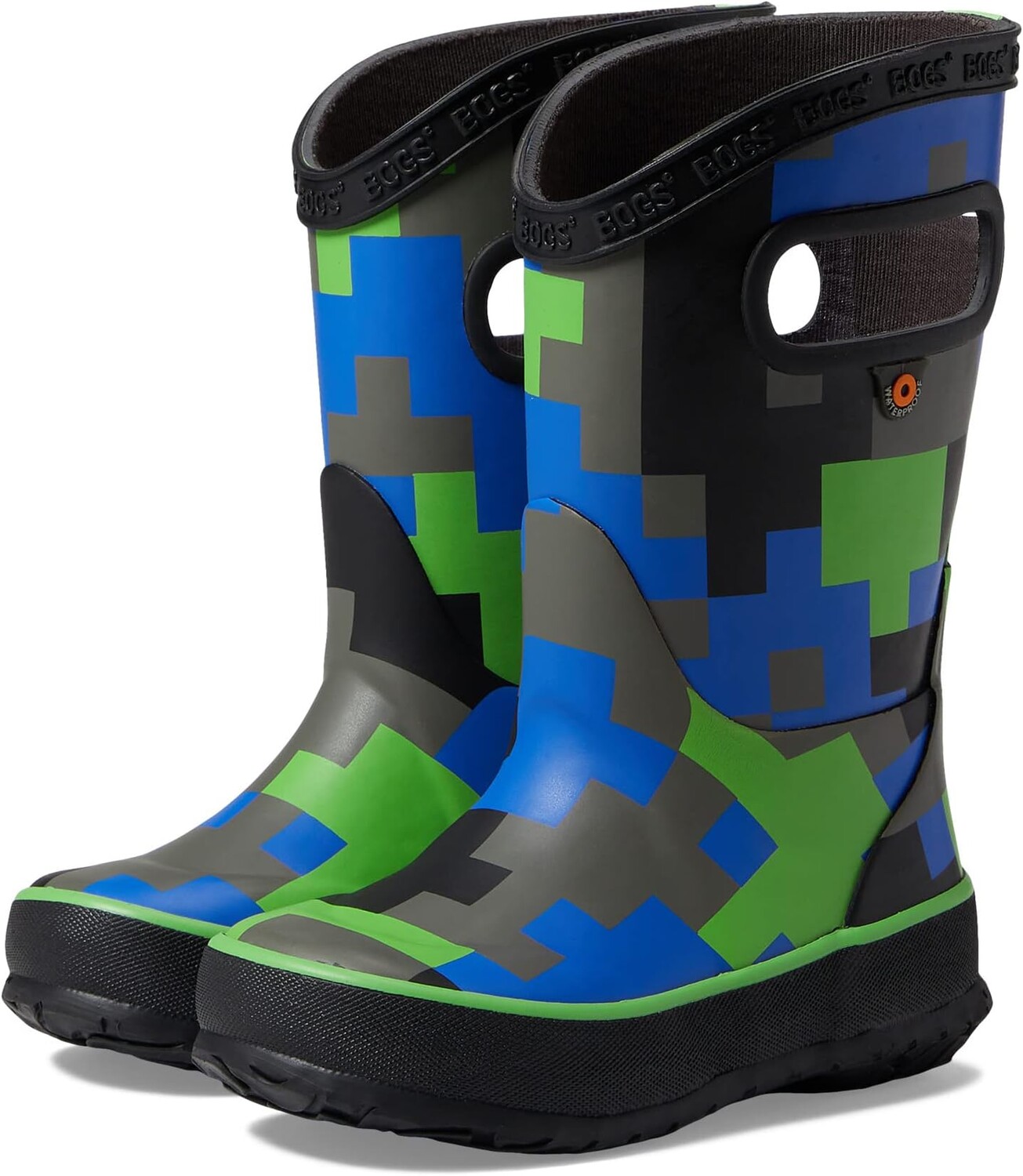 

Резиновые сапоги Rain Boot Big Camo Bogs, цвет Black/Green