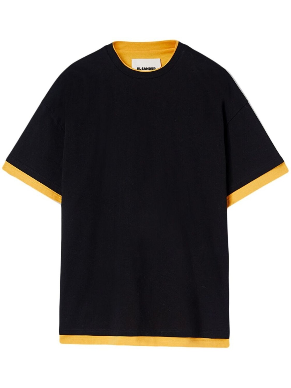 

Jil Sander футболка в двух тонах с логотипом, черный