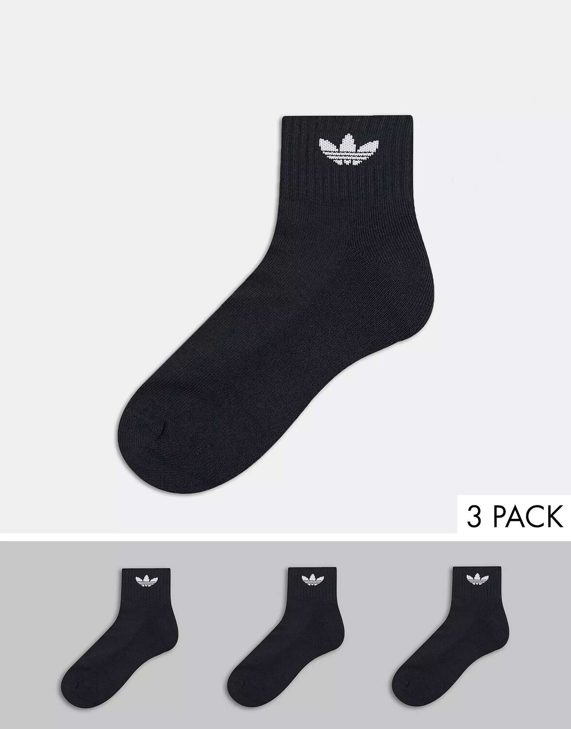 

Черные носки до щиколотки adidas Originals adicolor Trefoil, 3 шт.
